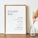 Modernes Minimalistisches Menü für Hochzeiten und  Poster<br><div class="desc">Das in Schwarz-Weiß gehaltene,  moderne,  minimalistische Design des Dessert-Bar zeichnet sich durch ein individuelles Dessertmenü aus.</div>