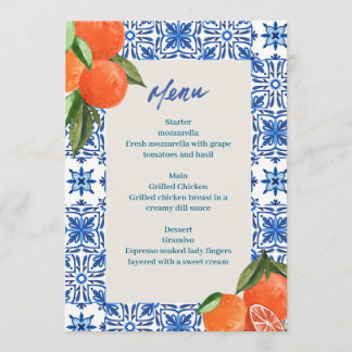 Modernes Minimalistisches Menü Menükarte