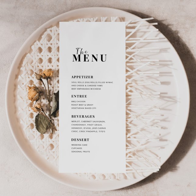 Modernes Minimalistisches Menü Menükarte (Von Creator hochgeladen)