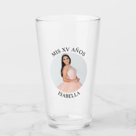 Modernes Minimalistisches Mis XV Años Circle Foto Glas