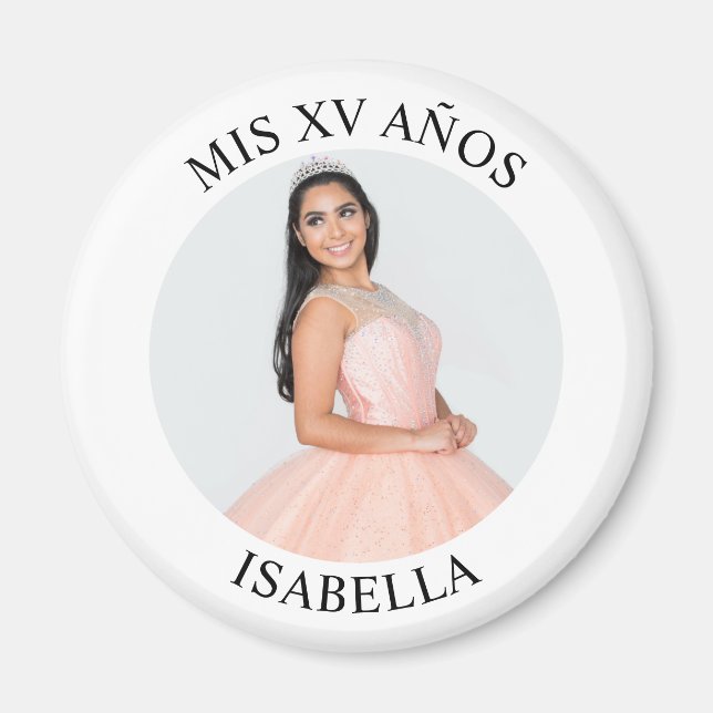 Modernes Minimalistisches Mis XV Años Foto Magnet (Vorne)