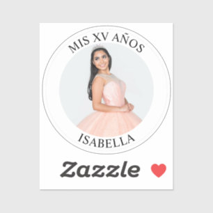 Modernes Minimalistisches Mis XV Años Foto Tiny Aufkleber