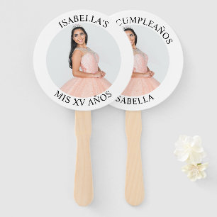 Modernes Minimalistisches Mis XV Años Round Foto Fächer