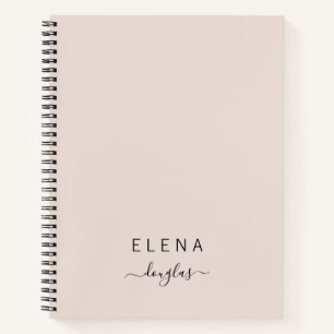 Modernes Minimalistisches Monogram-Blush-Script Notizbuch