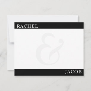 Modernes Minimalistisches Monogram-Stationery Mitteilungskarte