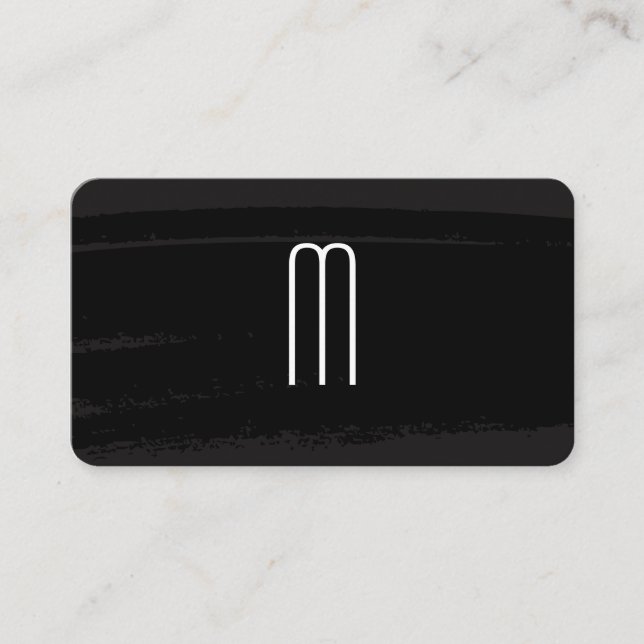 Modernes Minimalistisches Monogramm auf schwarz ge Visitenkarte (Vorderseite)