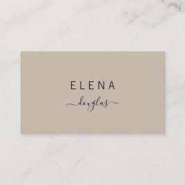 Modernes Minimalistisches Monogramm-BraunenNeutral Visitenkarte