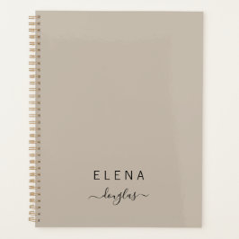 Modernes Minimalistisches Monogramm-Braunes Neutra Planer