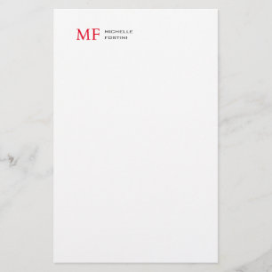 Modernes Minimalistisches Monogramm Erstweises Sch Briefpapier
