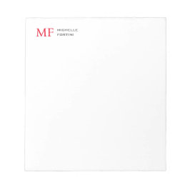 Modernes Minimalistisches Monogramm Erstweises Sch Notizblock