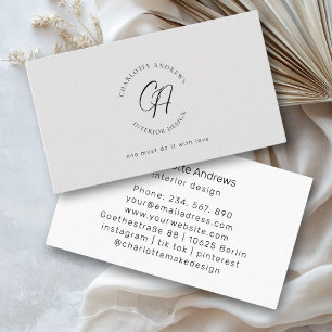 Modernes, minimalistisches Monogramm, Logo, Kreis, Visitenkarte