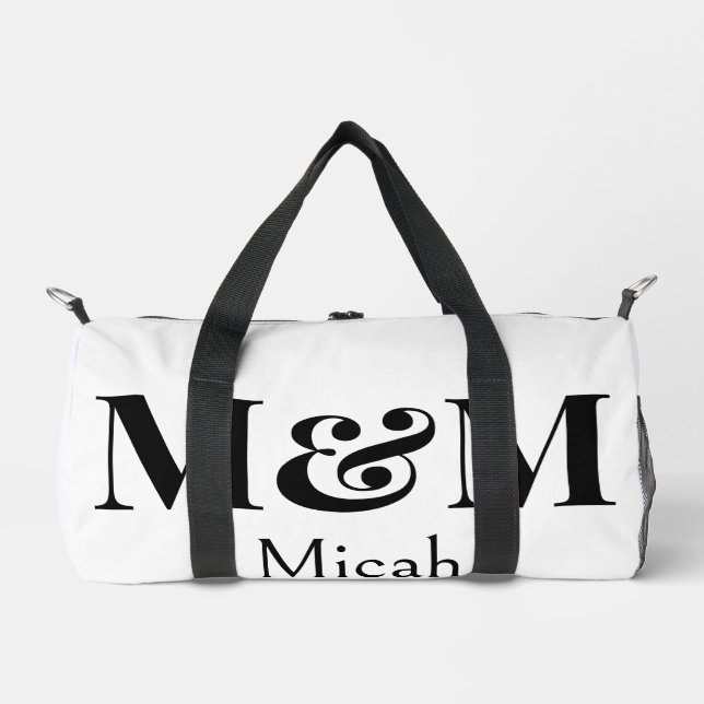 Modernes minimalistisches Monogramm Luxus Elegant  Duffle Bag (Vorderseite)