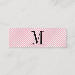 Modernes Minimalistisches Monogramm mit Streifen Mini Visitenkarte