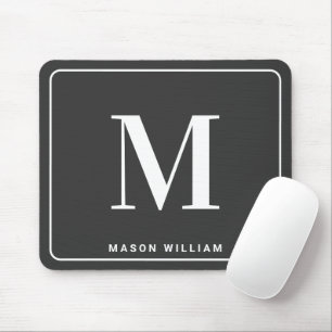 Modernes minimalistisches Monogramm & Name - Anthr Mousepad