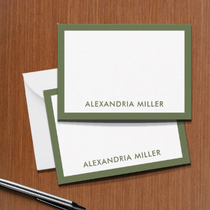 Modernes Minimalistisches Monogramm Name Olive Mitteilungskarte