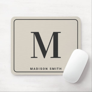 Modernes minimalistisches Monogramm & Name - Styli Mousepad