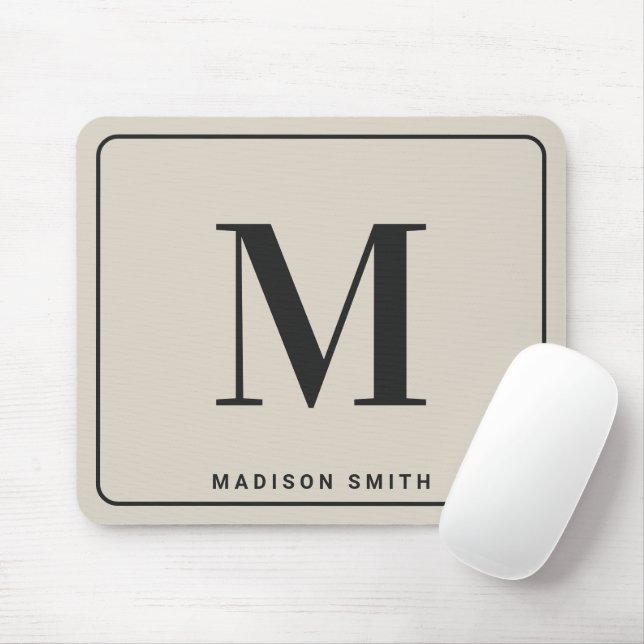 Modernes minimalistisches Monogramm & Name - Styli Mousepad (Mit Mouse)