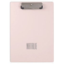 Modernes, minimalistisches Monogramm niedlich rosa Klemmbrett