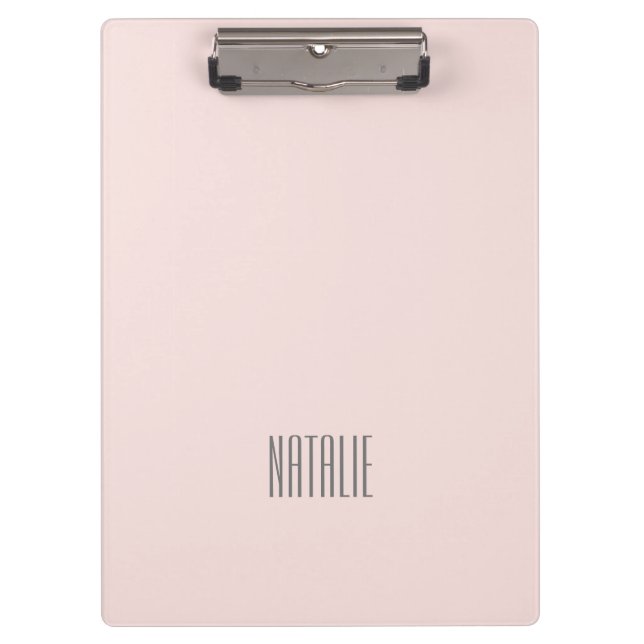 Modernes, minimalistisches Monogramm niedlich rosa Klemmbrett (Vorderseite)