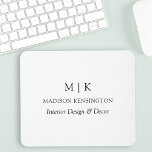 Modernes Minimalistisches Monogramm- oder Add-Logo Mousepad<br><div class="desc">Moderne Minimalistische Mauspad. Schwarz & Weiß oder wählen Sie Ihre eigenen Farben. Ideal für kleine Unternehmen,  Firmenmarken,  selbstständige Zuhause,  Online-Verkäufer und vieles mehr. Einfach mit Ihren Monogramm-Initialen,  Firmennamen und Informationen,  Jobtitel,  Slogan oder sogar mit Ihrem Logo oder persönlichem Markendesign personalisieren.</div>