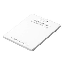 Modernes Minimalistisches Monogramm- oder Add-Logo Notizblock