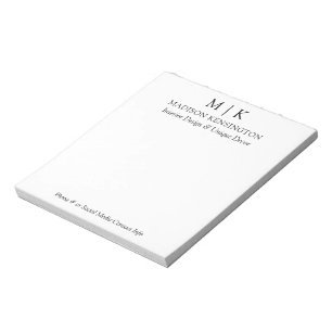 Modernes Minimalistisches Monogramm- oder Add-Logo Notizblock