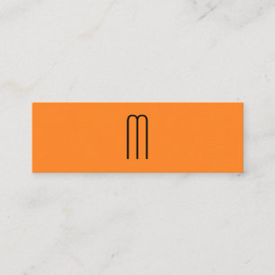 Modernes Minimalistisches Monogramm Orange Mini Visitenkarte