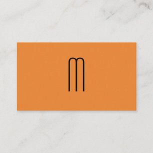 Modernes Minimalistisches Monogramm Orange Visitenkarte