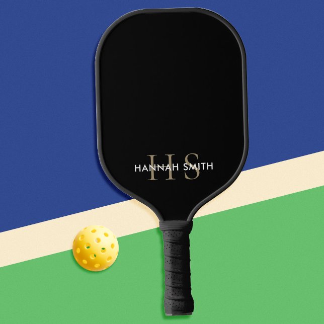 Modernes Minimalistisches Monogramm Pickleball Schläger (Von Creator hochgeladen)