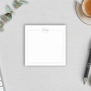 Modernes minimalistisches Monogramm Post-it Klebezettel
