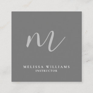 Modernes Minimalistisches Monogramm-sauberer Quadratische Visitenkarte
