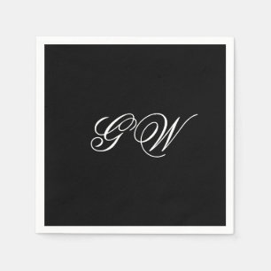 Modernes Minimalistisches Monogramm-Skriptpapier N Serviette