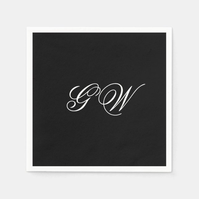 Modernes Minimalistisches Monogramm-Skriptpapier N Serviette (Vorderseite)