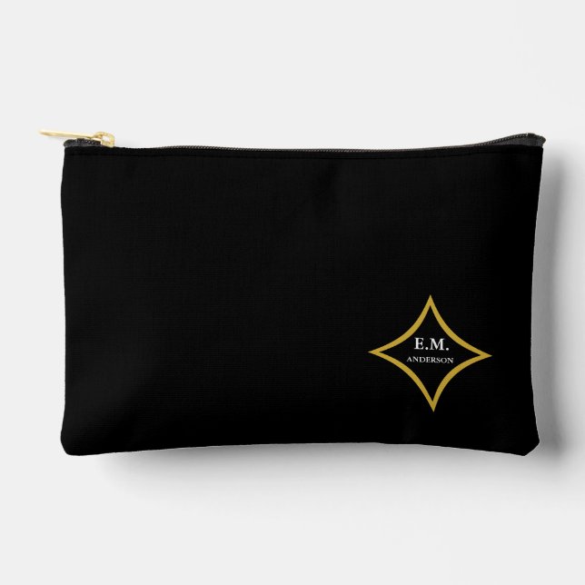 Modernes Minimalistisches Monogramm Zubehörtasche (Vorderseite)