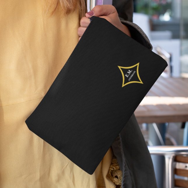 Modernes Minimalistisches Monogramm Zubehörtasche (Von Creator hochgeladen)