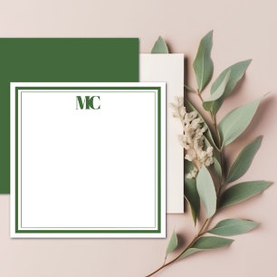Modernes minimalistisches Monogramm Zwei Border Ja Mitteilungskarte