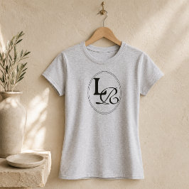 Modernes minimalistisches Monogrammwappen T-Shirt