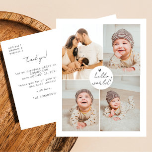 Modernes Minimalistisches Multi Foto New Baby Viel Postkarte