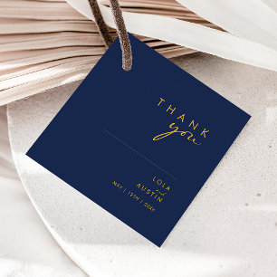 Modernes Minimalistisches Navy Blue   Gold Vielen  Geschenkanhänger