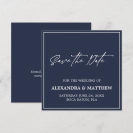 Modernes Minimalistisches Navy Blue Save The Date