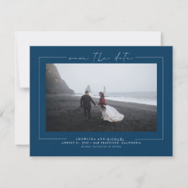 Modernes Minimalistisches Navy Blue-Save the Date- Save The Date