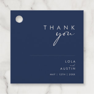 Modernes Minimalistisches Navy Blue   Silberner Da Geschenkanhänger