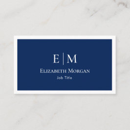 Modernes Minimalistisches Navy Blue White  Visitenkarte