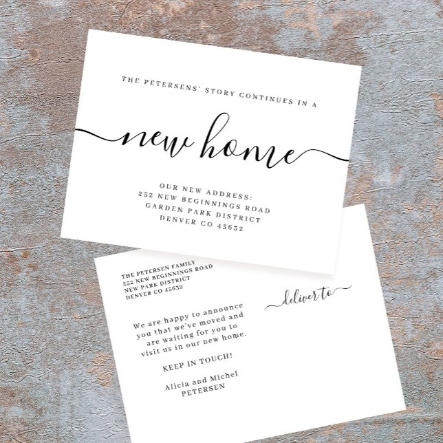 Modernes, minimalistisches neues Zuhause Ankündigungspostkarte (Von Creator hochgeladen)
