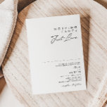Modernes Minimalistisches Nichts Extravagant nur L Einladung<br><div class="desc">Diese moderne Minimalistische nichts extravagant nur Liebe Hochzeitseinladung ist perfekt für Ihre klassische Boho Hochzeit. Das einfache, einzigartige abstrakte Design, begleitet von einem zeitgenössischen minimalistischen Drehbuch und einer Schwarz-Weiß-Farbpalette, verleiht diesem Produkt ein Gefühl von elegantem formalem Luxus und bleibe gleichzeitig simplizistisch, chic bhemian. Behalt es so, wie es ist, oder...</div>