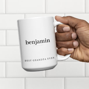 Modernes Minimalistisches Opa je Personalisiert zw Zweifarbige Tasse