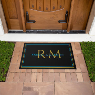 Modernes minimalistisches Paar-Monogramm Fußmatte