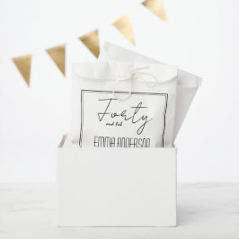 Modernes Minimalistisches Personalisiert Schwarz-w Geschenktütchen