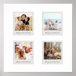 Modernes Minimalistisches Personalisiertes 4 Foto Poster