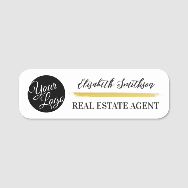 Modernes, minimalistisches Personalisiertes ID-Abz Namensschild (Vorderseite)